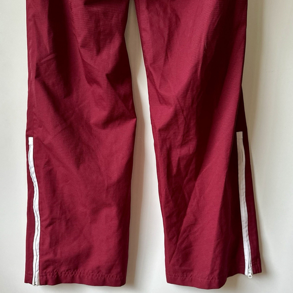 Adidas Track Pants Maroon Red Adult Small 3-Stripes Training Ankle Zip Athletic - Picture 3 of 5